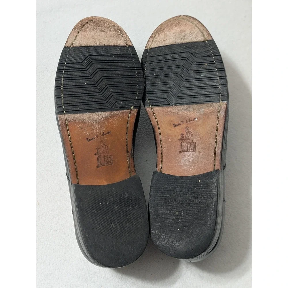 Tauer & Johnson Wellington Oxford Shoes Black Calf Deer Leather Mens Size 12.5 D